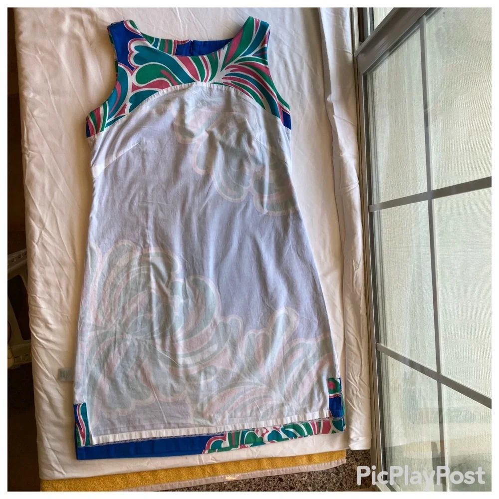 &Lilly Pulitzer Stephanie Shift Style#86273 Novelty Big Bang print Brewster Blue - Picture 11 of 16